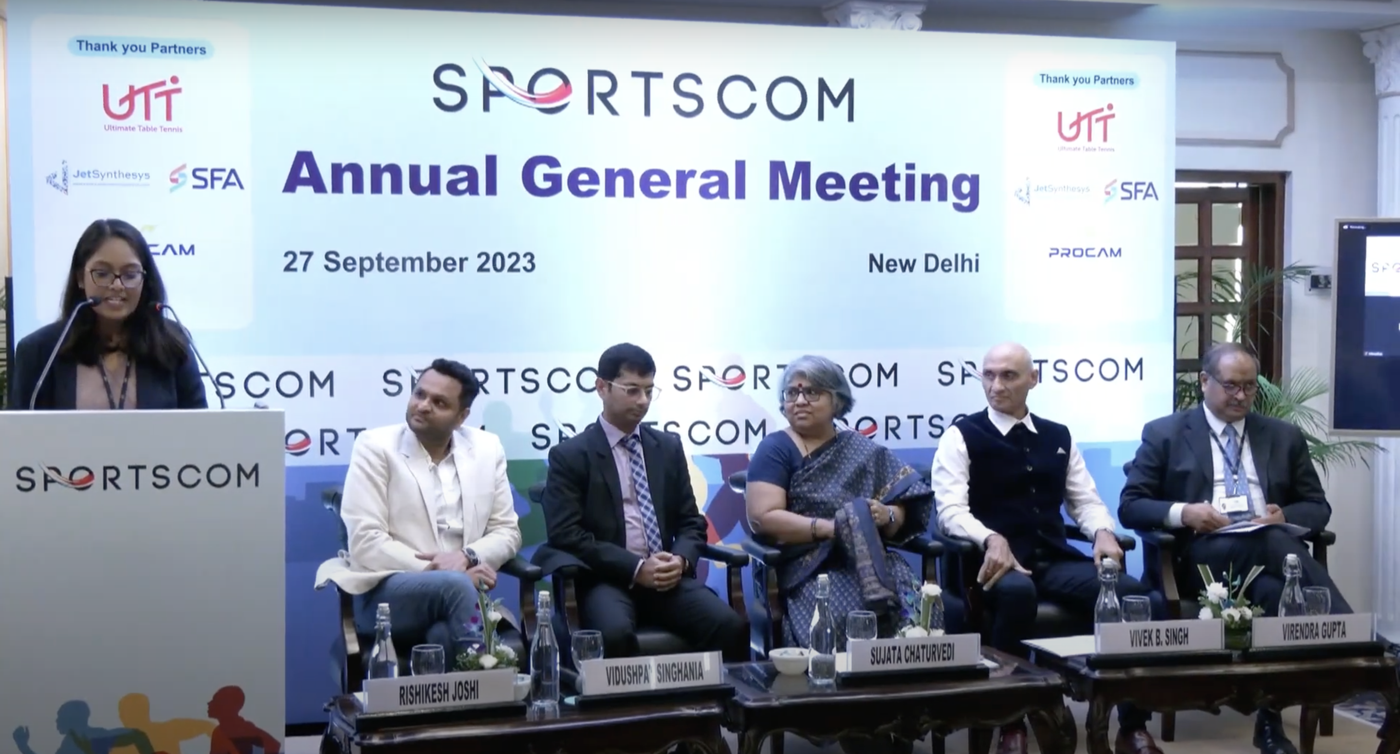 5th Annual General Meeting of SPORTSCOM Industry Confederation - Inaugural Address by our Chief Guest Smt. Sujata Chaturvedi, Secretary Ministry of Youth Affairs and Sports, Government of India.